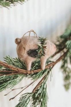 CREATIVE CO OP WOOL FELT FARM ANIMAL ORNAMENT Home