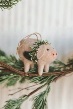 CREATIVE CO OP WOOL FELT FARM ANIMAL ORNAMENT Home