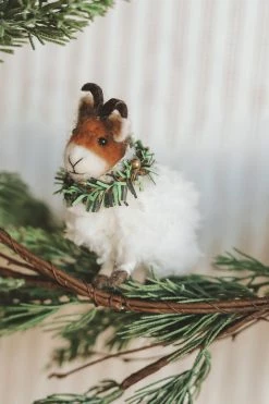 CREATIVE CO OP WOOL FELT FARM ANIMAL ORNAMENT Home