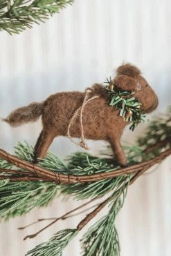 CREATIVE CO OP WOOL FELT FARM ANIMAL ORNAMENT Home