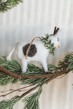 CREATIVE CO OP WOOL FELT FARM ANIMAL ORNAMENT Home