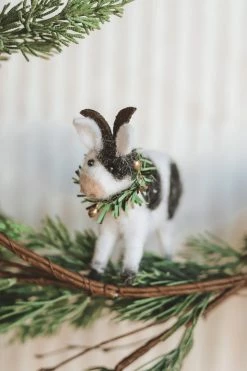 CREATIVE CO OP WOOL FELT FARM ANIMAL ORNAMENT Home