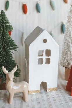 CREATIVE CO OP Home PAPER MACHE HOUSE DECOR