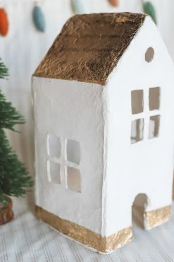 CREATIVE CO OP Home PAPER MACHE HOUSE DECOR