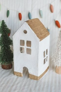 CREATIVE CO OP Home PAPER MACHE HOUSE DECOR