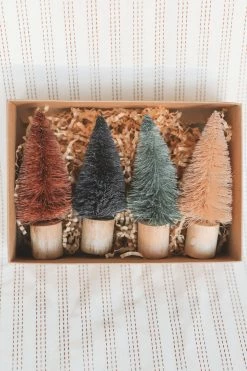 CREATIVE CO OP MINI BOTTLE BRUSH TREE DECOR SET Home