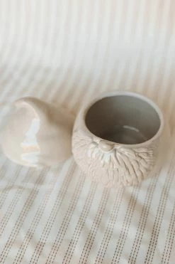 CREATIVE CO OP STONEWARE GNOME JAR W/ LID Home