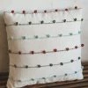 CREATIVE CO OP HOLIDAY EMBROIDERED COTTON PILLOW