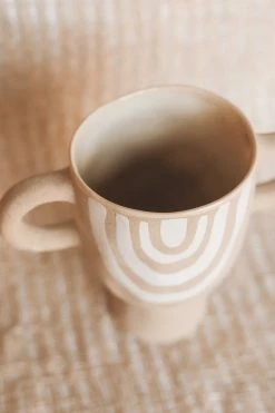 BLOOMINGVILLE Home ABSTRACT STONEWARE VASE W/ HANDLES