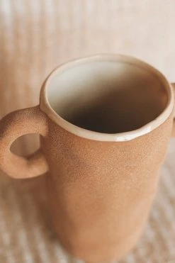 BLOOMINGVILLE TERRA COTTA STONEWARE VASE W/ HANDLES Home