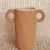 BLOOMINGVILLE TERRA COTTA STONEWARE VASE W/ HANDLES Home