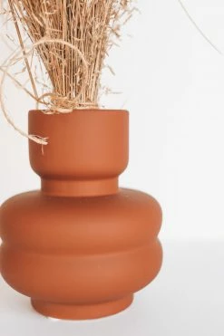 BLOOMINGVILLE Home LATEX GLAZE STONEWARE VASE · SIENNA
