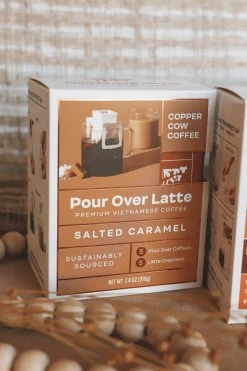COPPER COW COFFEE Kitchen + Hosting POUR OVER LATTE PACK · SALTED CARAMEL
