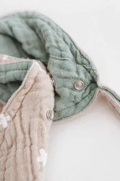 LITTLE UNICORN Baby + Kids REVERSIBLE BANDANA BIB · TAUPE CROSS