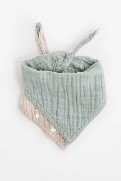 LITTLE UNICORN Baby + Kids REVERSIBLE BANDANA BIB · TAUPE CROSS