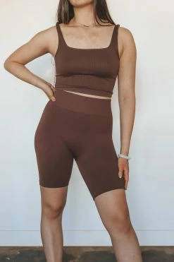 NIKIBIKI CHEVRON HIGH-WAIST BIKE SHORTS