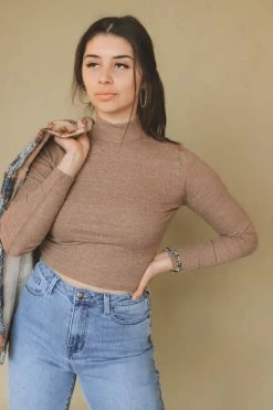 HEART & HIPS Tops LANA MOCK NECK TOP