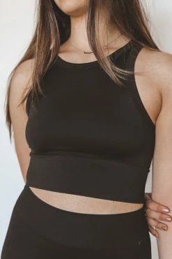 NIKIBIKI CHEVRON HIGH NECK CROP TOP