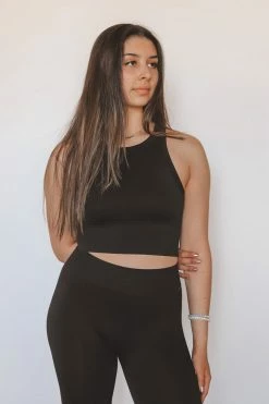 NIKIBIKI CHEVRON HIGH NECK CROP TOP