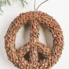 CREATIVE CO OP Home PEACE SIGN PINE NUT ORNAMENT