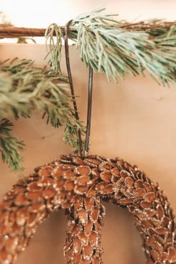 CREATIVE CO OP Home PEACE SIGN PINE NUT ORNAMENT
