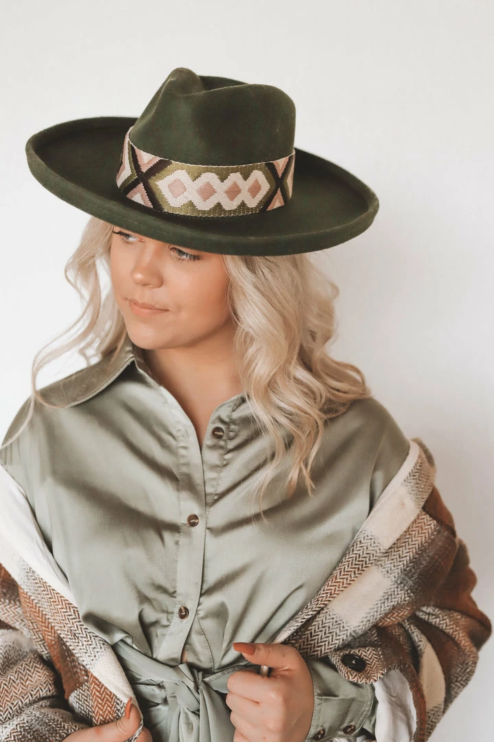 OLIVE & PIQUE ACCESSORIES BENJI WOOL RANCHER HAT · OLIVE 3 OLIVE & PIQUE ACCESSORIES BENJI WOOL RANCHER HAT · OLIVE