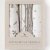 LITTLE UNICORN Baby + Kids COTTON MUSLIN SWADDLE 3-PACK · FOREST FRIENDS
