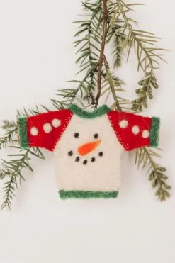 CREATIVE CO OP Home WOOL FELT SWEATER ORNAMENT