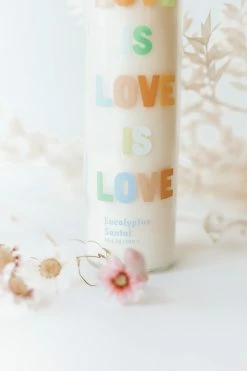 PADDYWAX Home SPARK RAINBOW LOVE IS LOVE CANDLE · EUCALYPTUS SANTAL