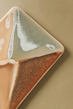 CREATIVE CO OP Home GLAZED STONEWARE CHEESE BOARD