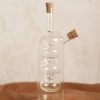 CREATIVE CO OP GLASS OIL + VINEGAR CRUET W/ CORK STOPPERS