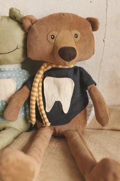 CREATIVE CO OP FABRIC BEAR TOOTH FAIRY PILLOW Home