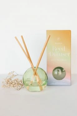PADDYWAX Home REALM GREEN BUBBLE REED DIFFUSER · GREEN TEA + MELON