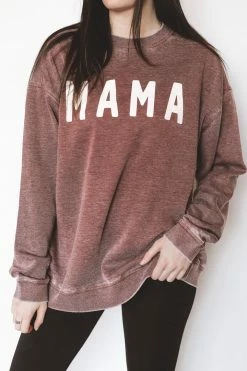 KITTSONA CUSTOM CLOTHING MAMA BURNOUT CREWNECK