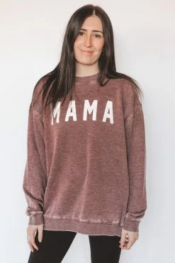 KITTSONA CUSTOM CLOTHING MAMA BURNOUT CREWNECK