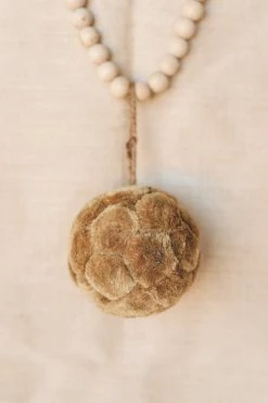 CREATIVE CO OP Home ROUND SISAL BALL ORNAMENT