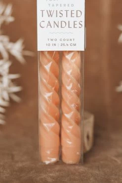 PADDYWAX Home TWISTED TAPER CANDLE 2-PACK · TERRA COTTA