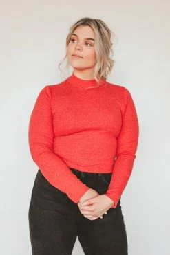 HEART & HIPS Tops LANA MOCK NECK TOP