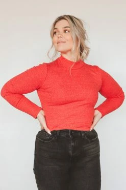 HEART & HIPS Tops LANA MOCK NECK TOP