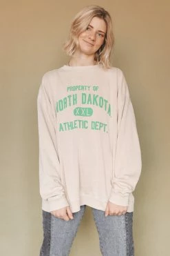 CHICKA-D Tops ND ATHLETIC DEPT. BURNOUT CREWNECK