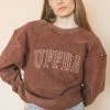 HumanKIND UFFDA EMBROIDERED CORDED CREWNECK