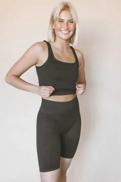 NIKIBIKI Bottoms RIBBED HIGH-WAIST BIKE SHORTS