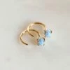 JAXKELLY ACCESSORIES OPAL HUGGIE EARRINGS