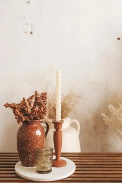 CREATIVE CO OP UNSCENTED TWISTED TAPER CANDLES · CREAM