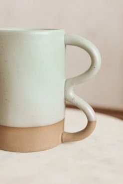 CREATIVE CO OP ABSTRACT 2-TONE STONEWARE MUG Home