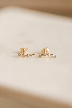 JAXKELLY STUDDED CRAWLER EARRINGS · CHAMPAGNE ACCESSORIES