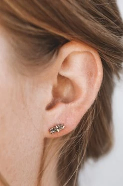 JAXKELLY ACCESSORIES DRUZY BAR STUD EARRINGS · ROSE GOLD