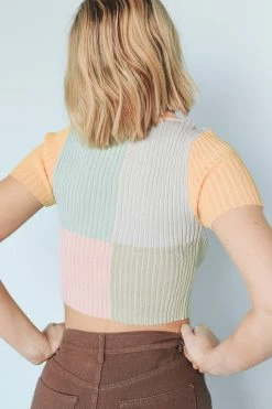 BLUE BLUSH Crop Tops OVER THE RAINBOW CROP TOP