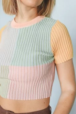 BLUE BLUSH Crop Tops OVER THE RAINBOW CROP TOP