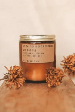 P.F. CANDLE CO. Home TEAKWOOD + TOBACCO SOY CANDLE - 7.2 Oz.
